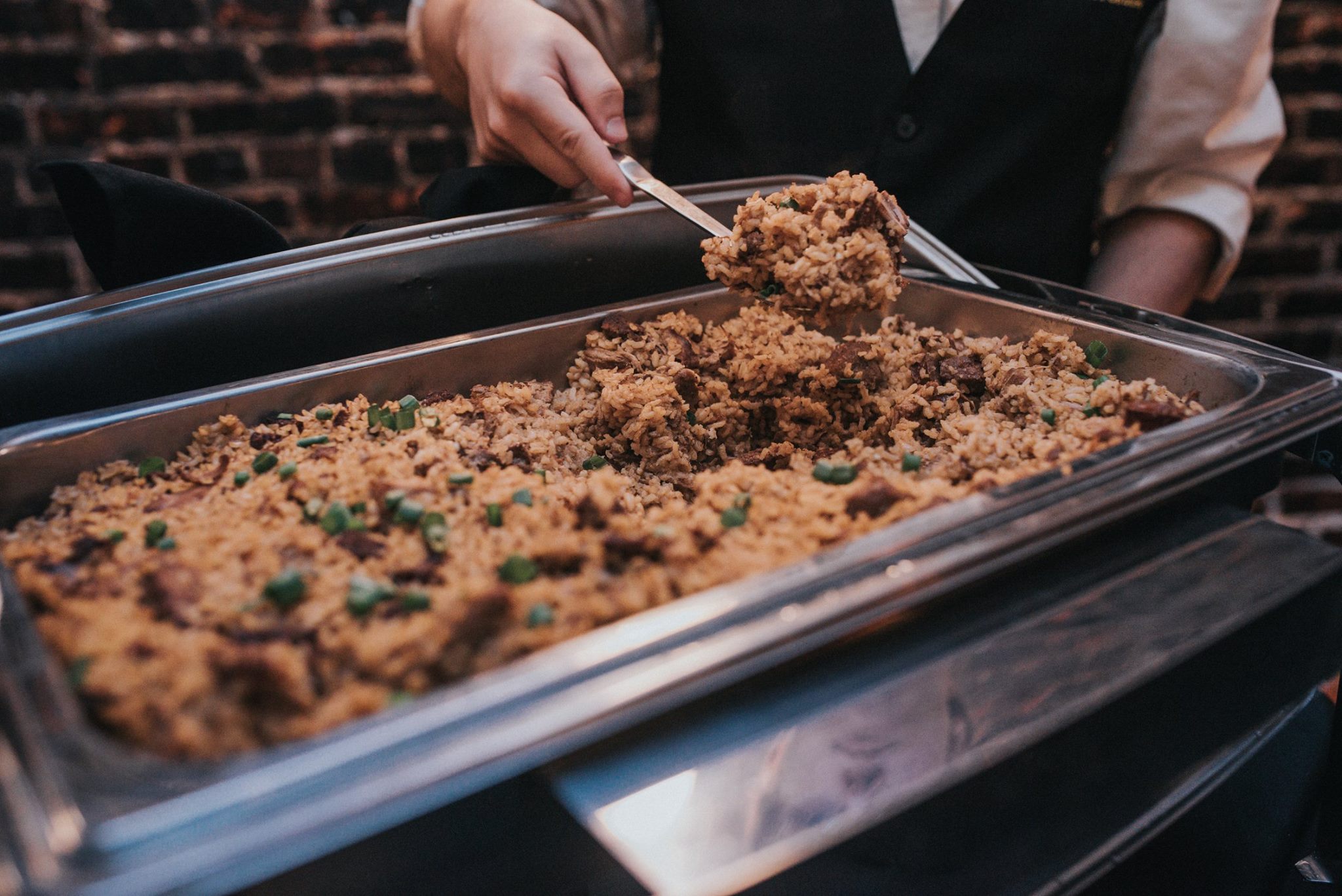 Catering food spread at The Crossing at Mervine Kahn